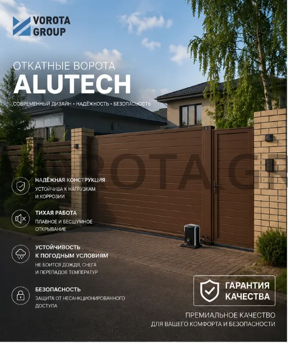 Откатные ворота Alutech Prestige (выс. х  шир.) 1210*2625
