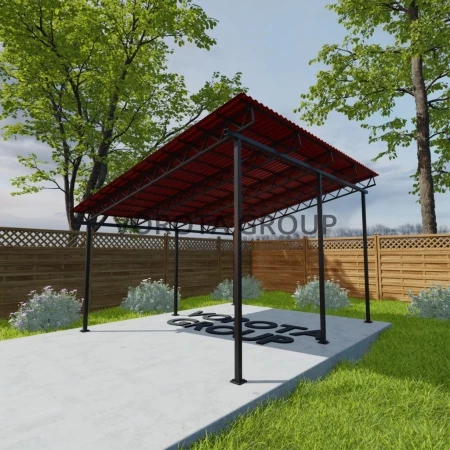 Односкатный навес из профнастила 6500*12000 окрас по RAL, Н-1599